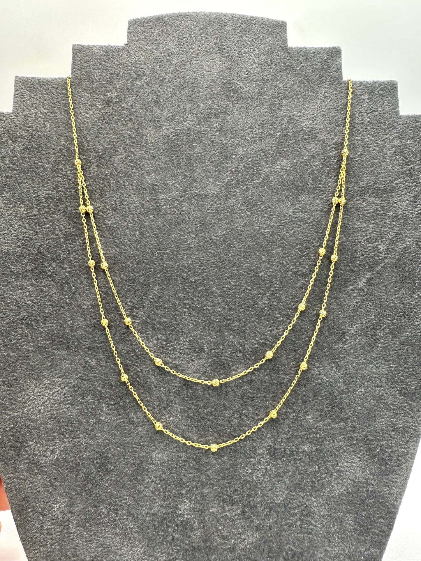 22k Solid gold double layer necklace
