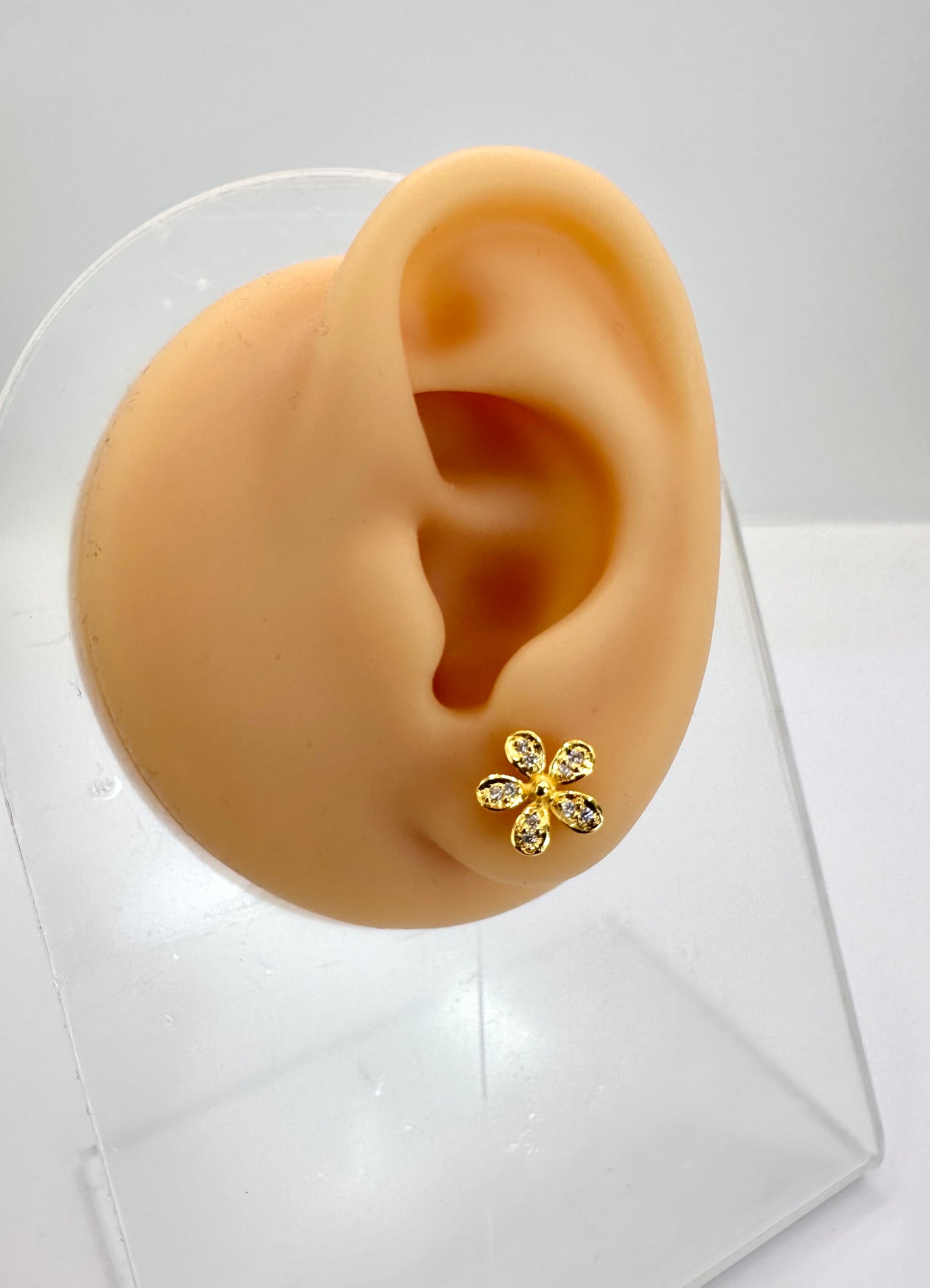 22k solid gold flower earrings