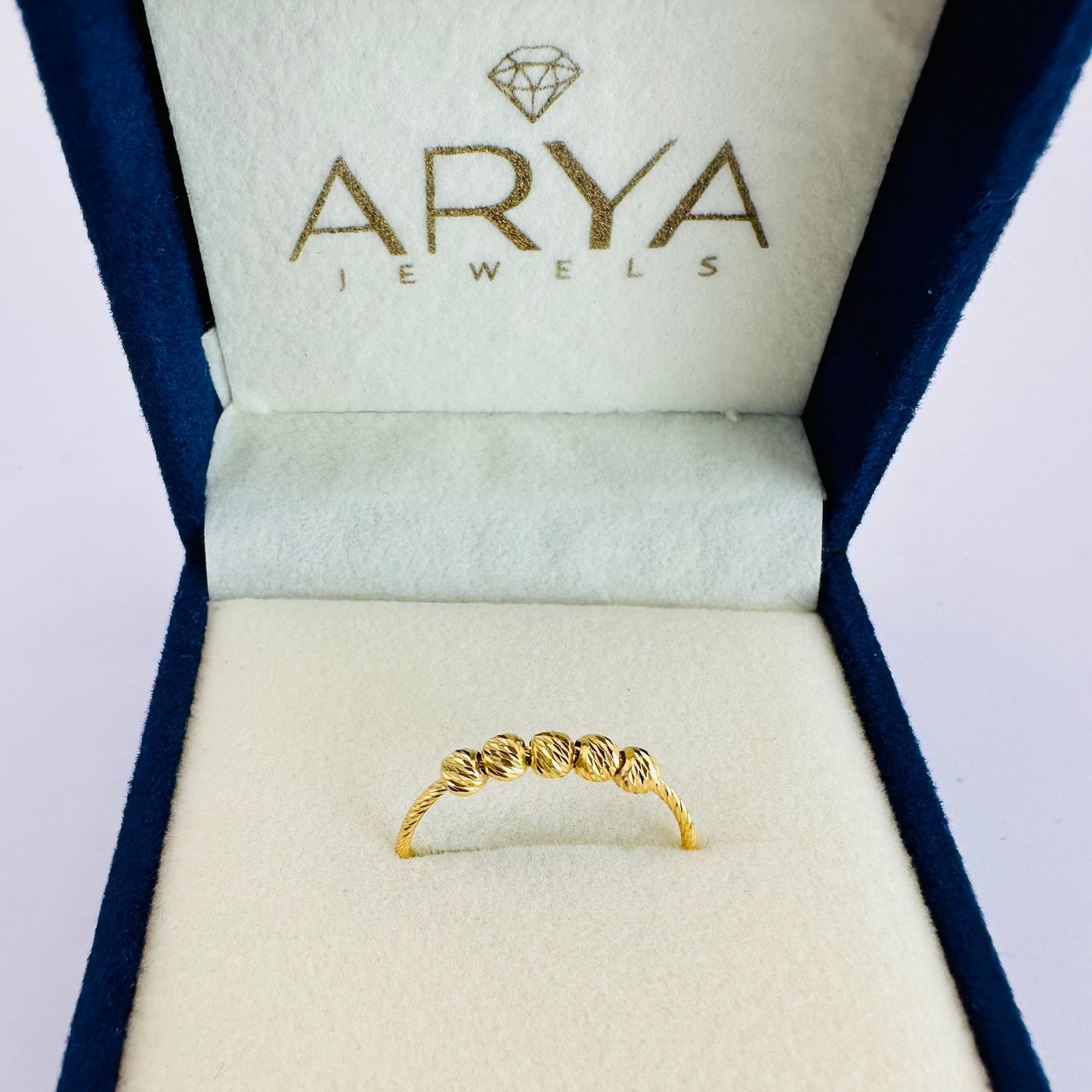 22k solid gold beaded ring