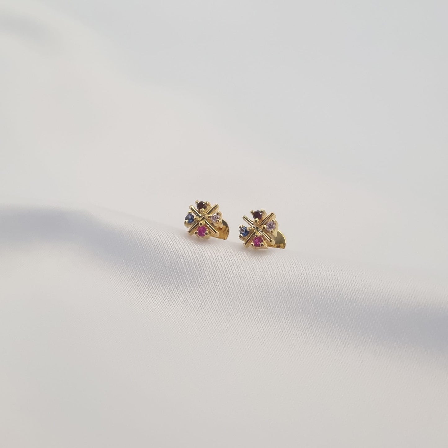 22k solid gold muti colour earrings