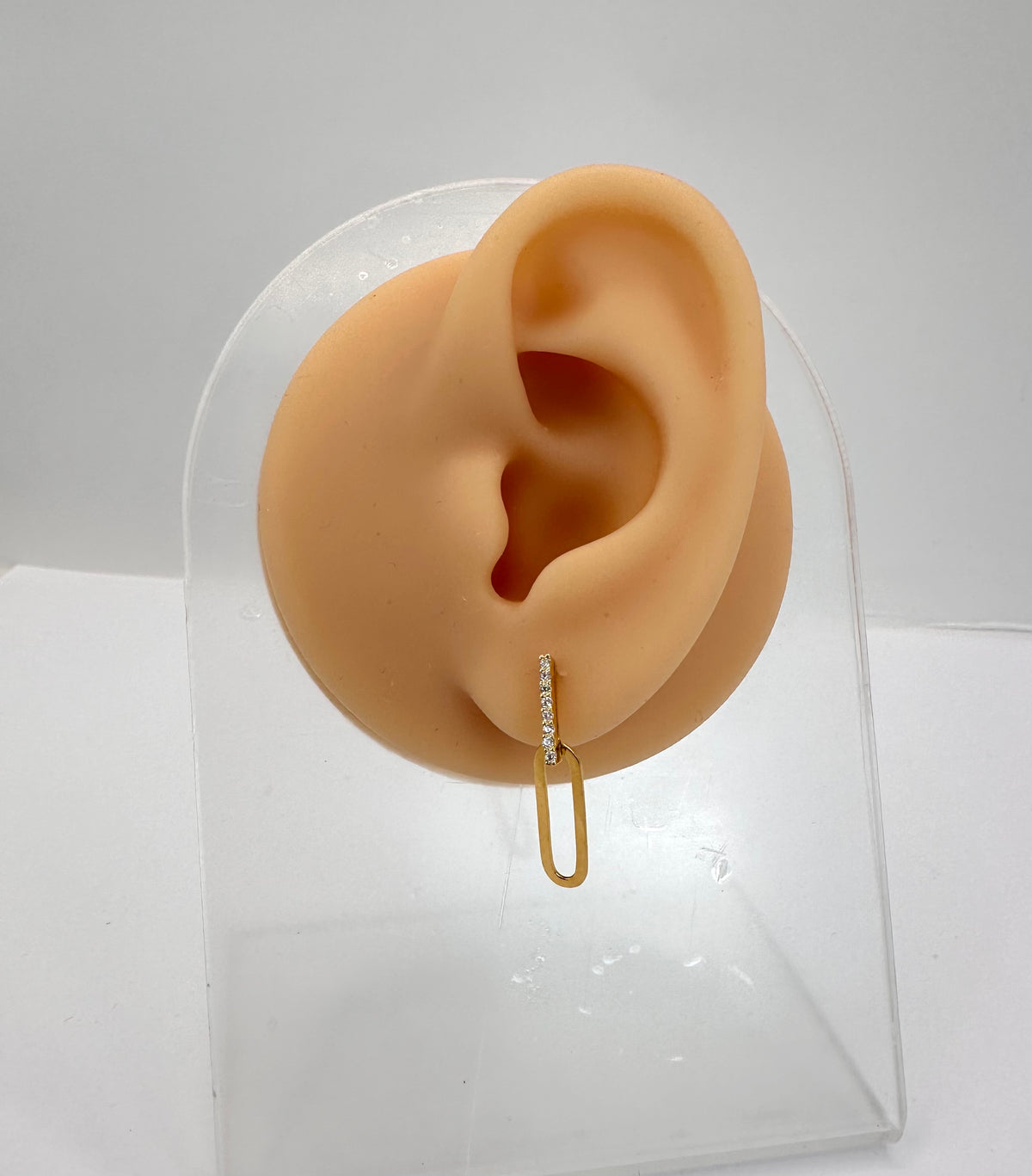 22k solid gold dangle ear studs / earrings