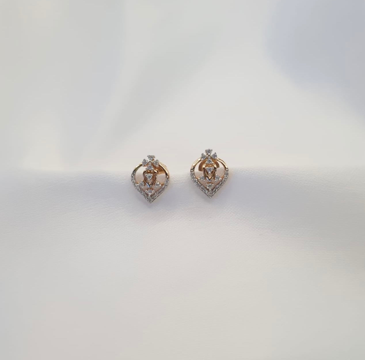22k solid rose gold designer earrings