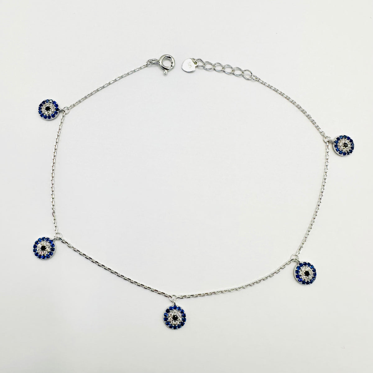 925 silver evil eye anklet