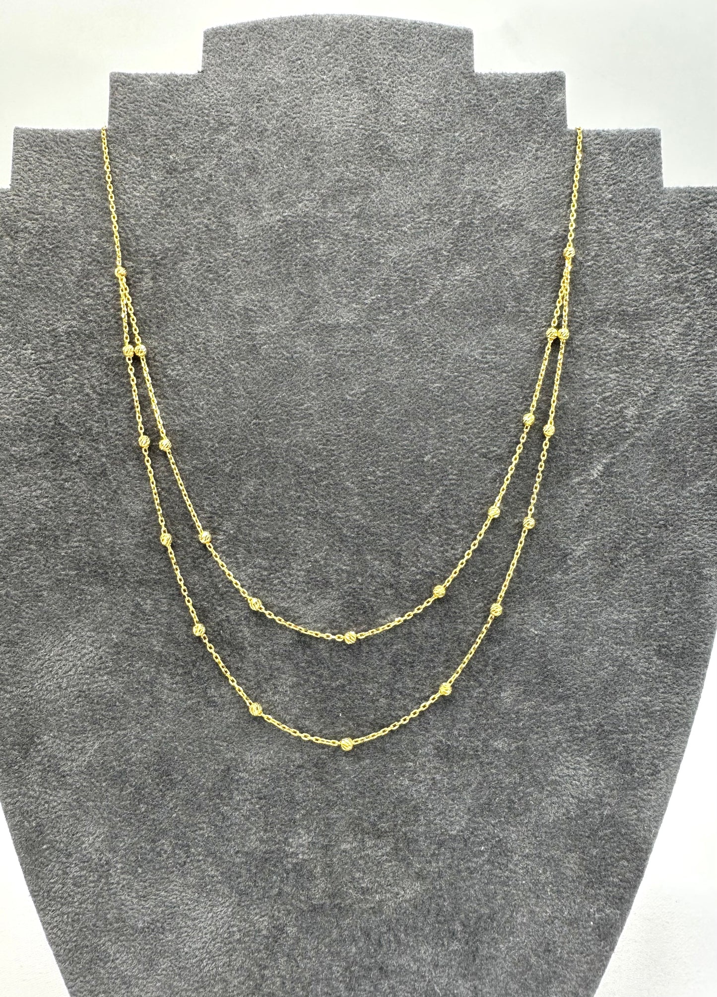 22k Solid gold double layer necklace