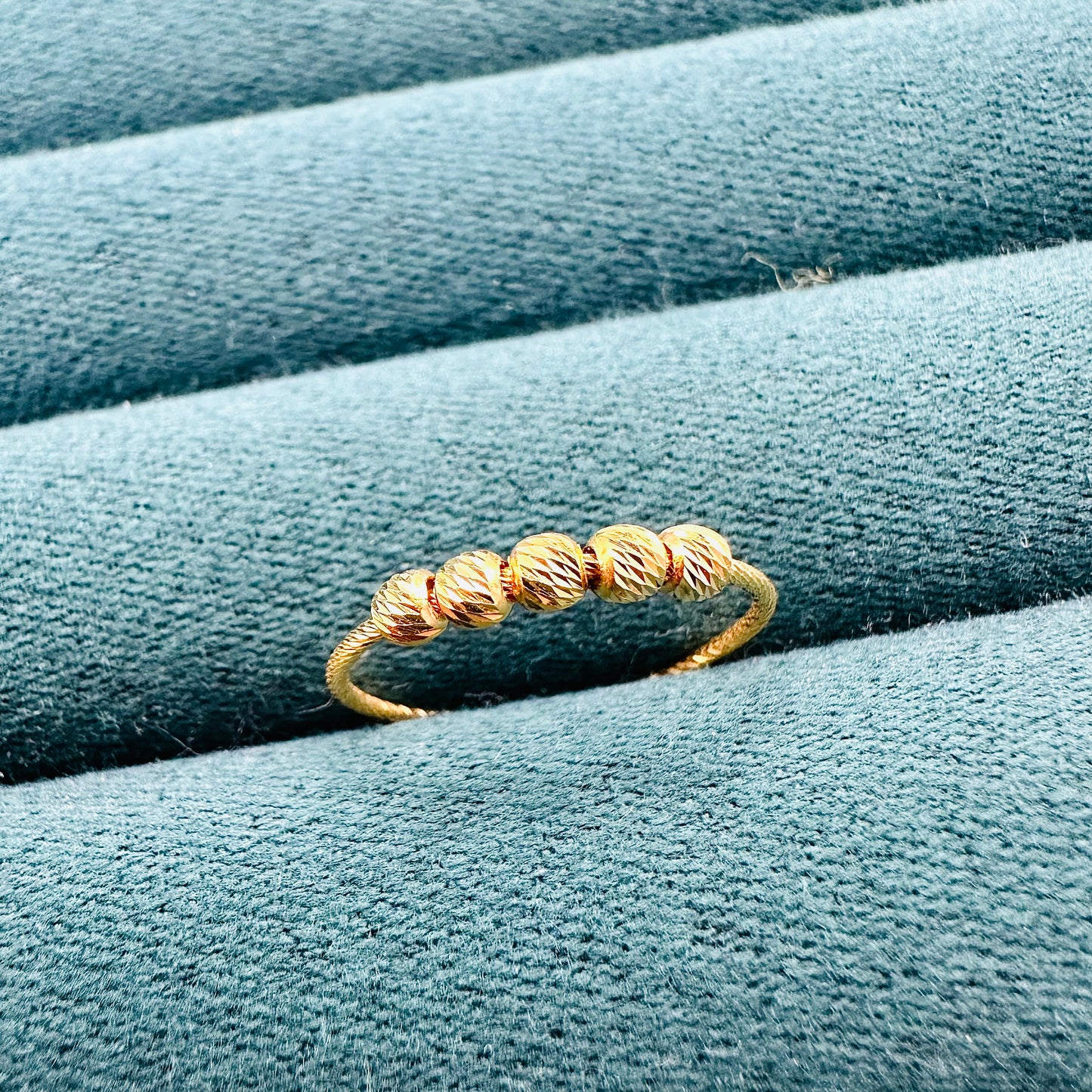 22k solid gold beaded ring