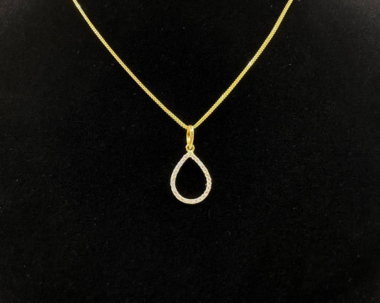 22k solid gold rain drop pendant only