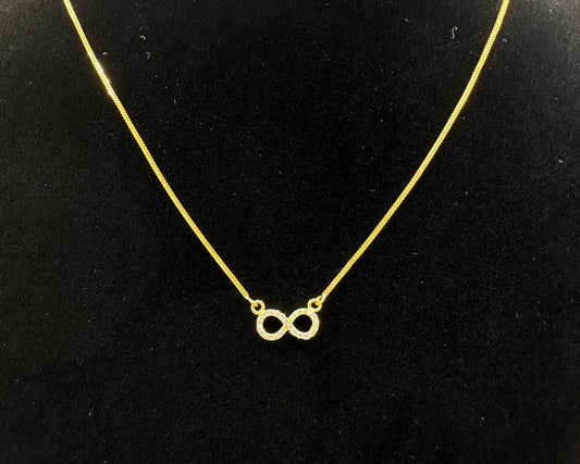 22k solid gold infinity necklace