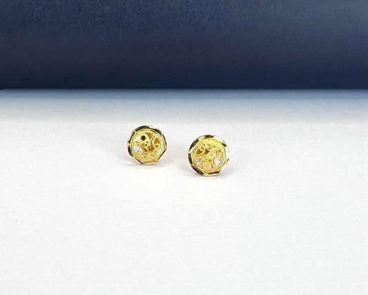 22k solid gold round earrings