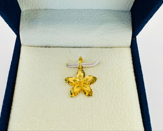 22k solid gold 3D flower pendant only