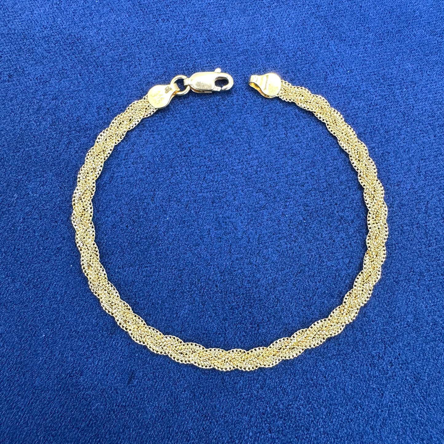 22k solid gold braided bracelet