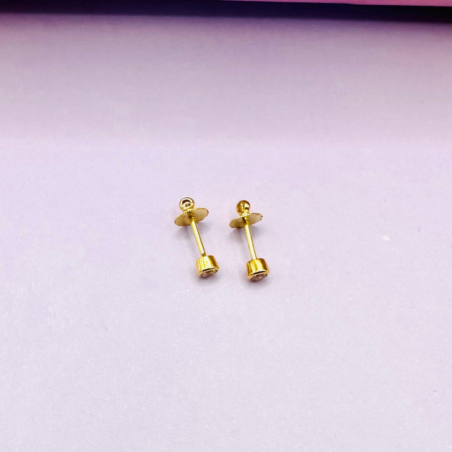 22k solid gold ear studs