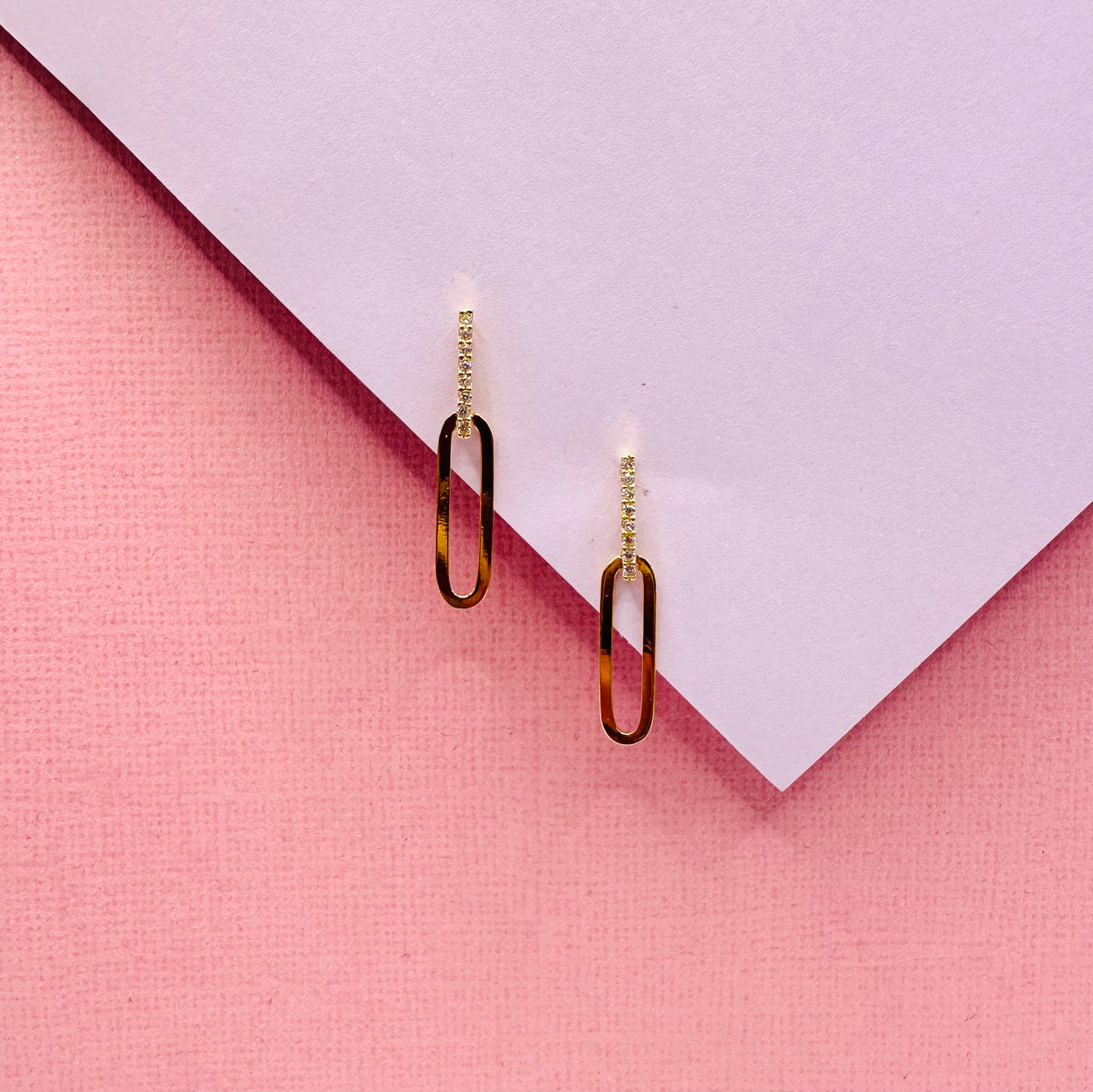 22k solid gold dangle ear studs / earrings