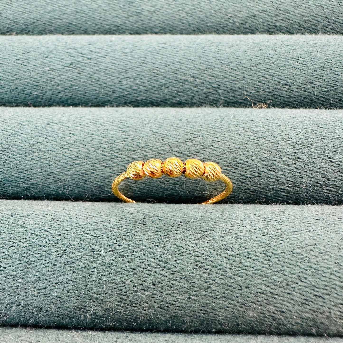 22k solid gold beaded ring