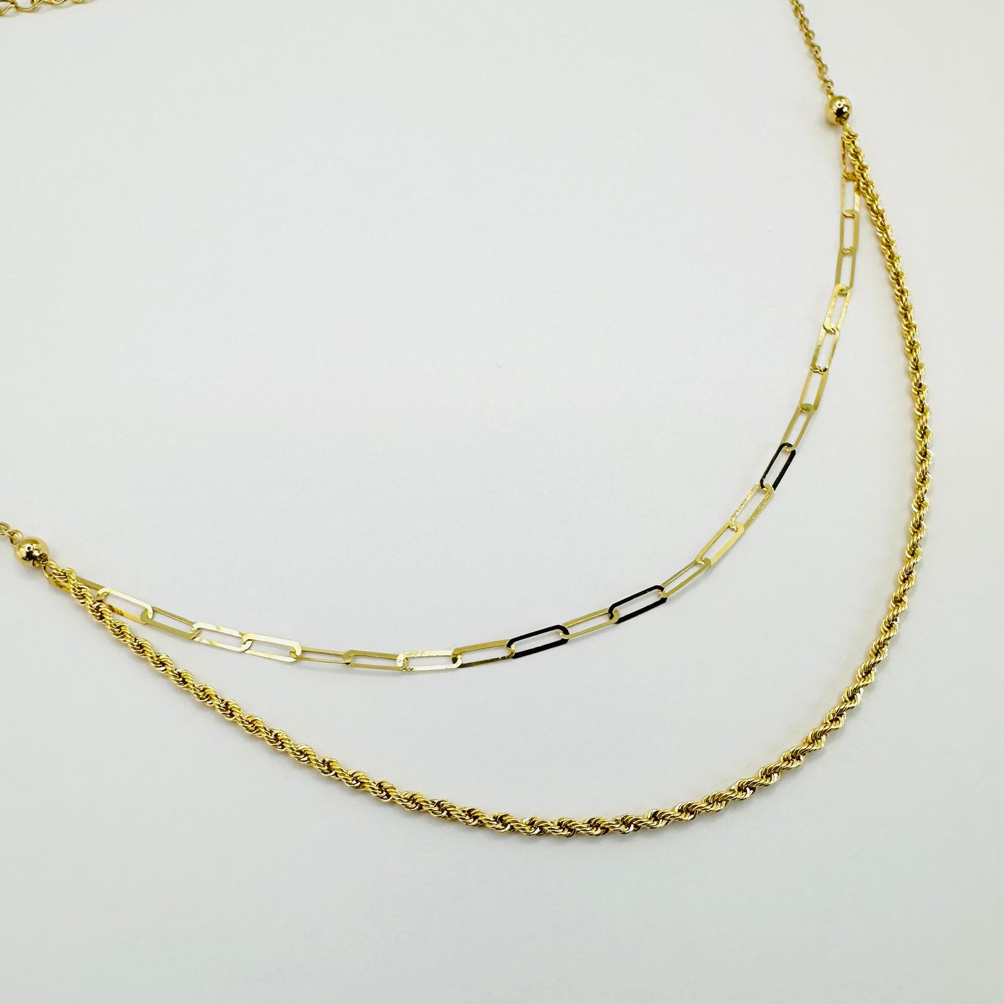 18k solid gold double layered chain