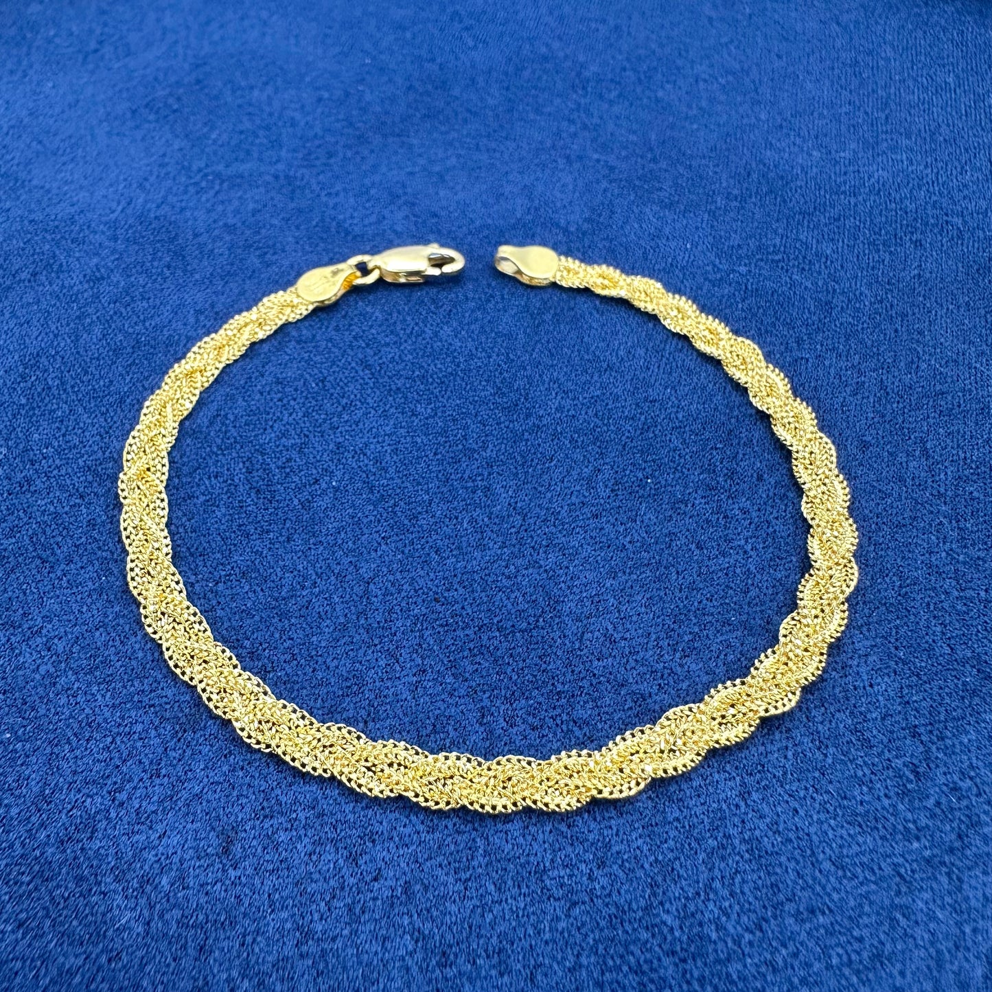 22k solid gold braided bracelet