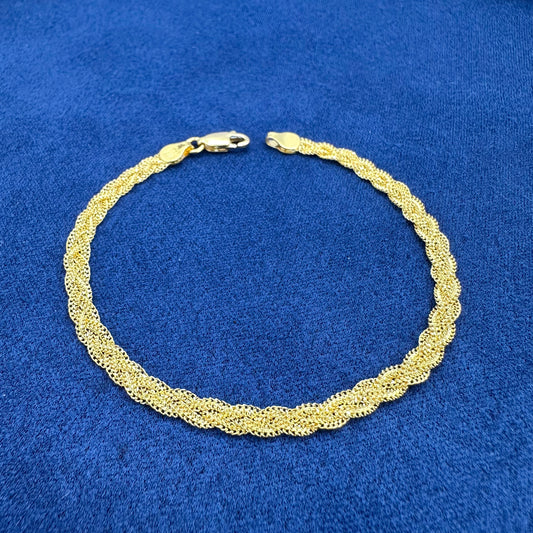 22k solid gold braided bracelet