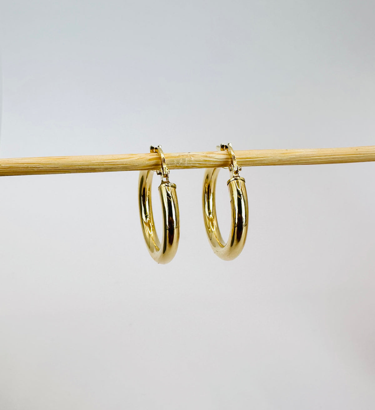 18K Solid Gold Hoop Earrings