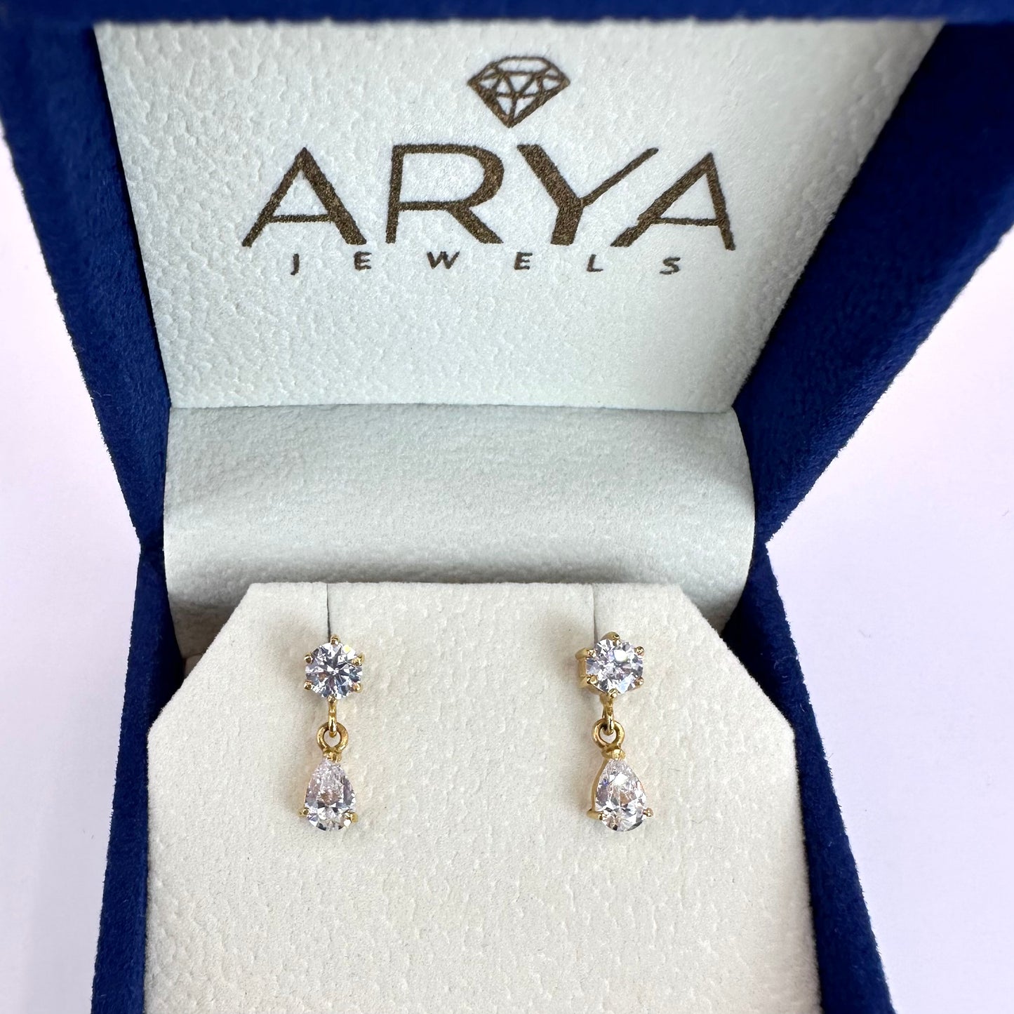 22k solid gold dangle earrings