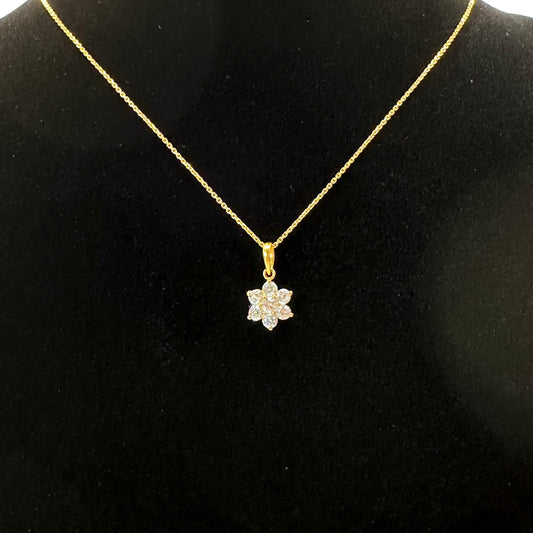 22k solid gold flower pendant only