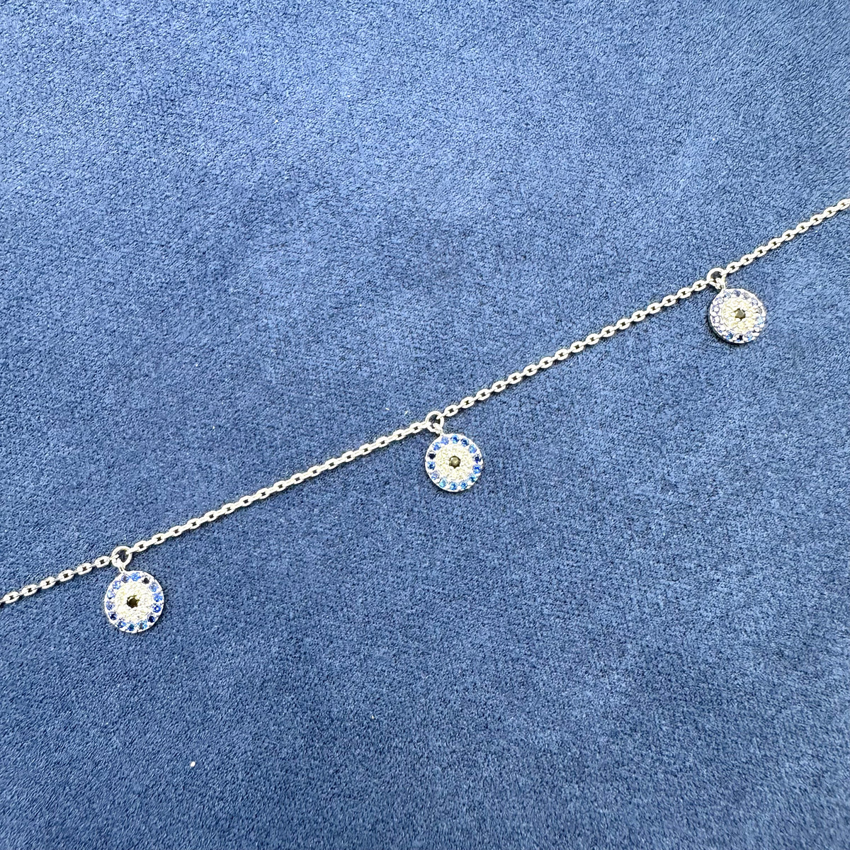 925 silver evil eye anklet