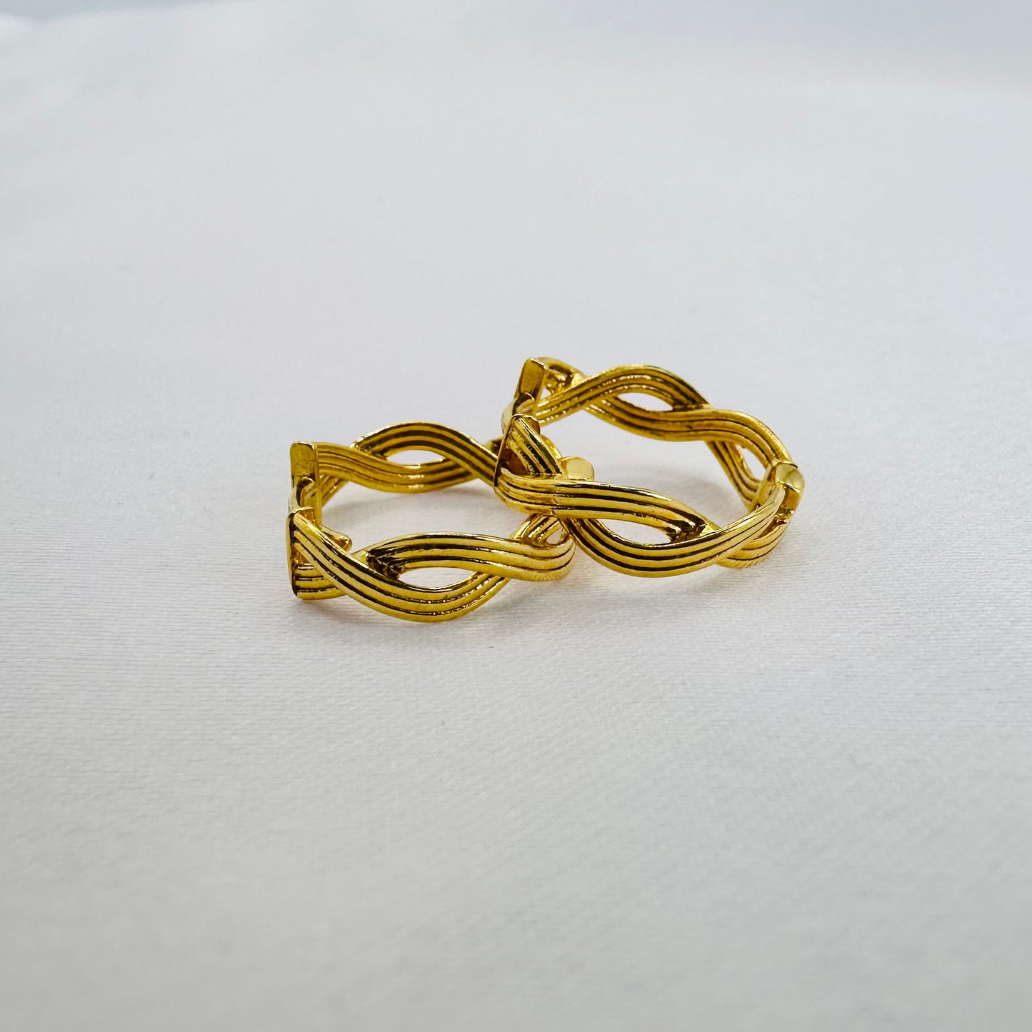 22k solid gold twisted hoops