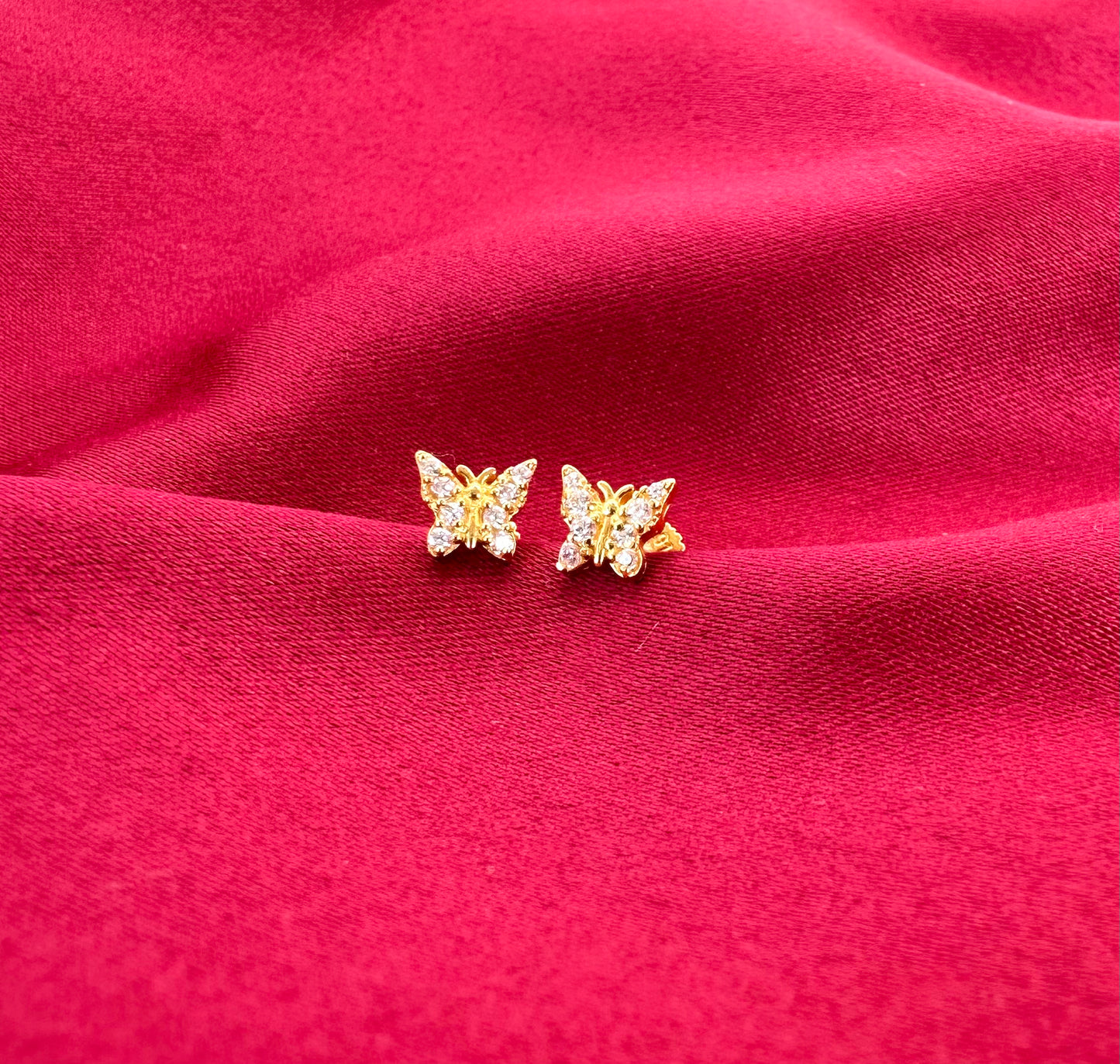 22k solid gold butterfly earrings