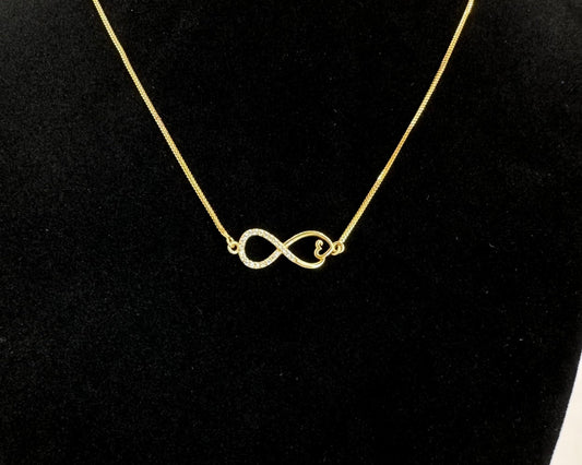 22k solid gold infinity necklace