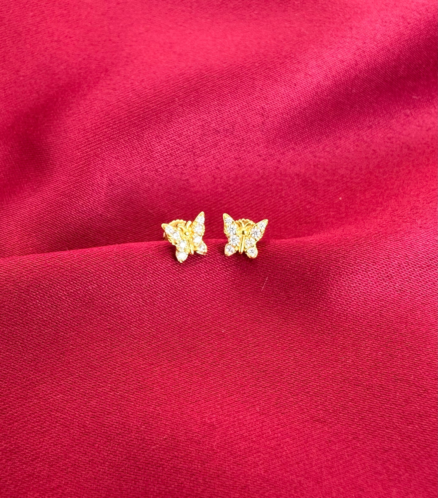 22k solid gold butterfly earrings