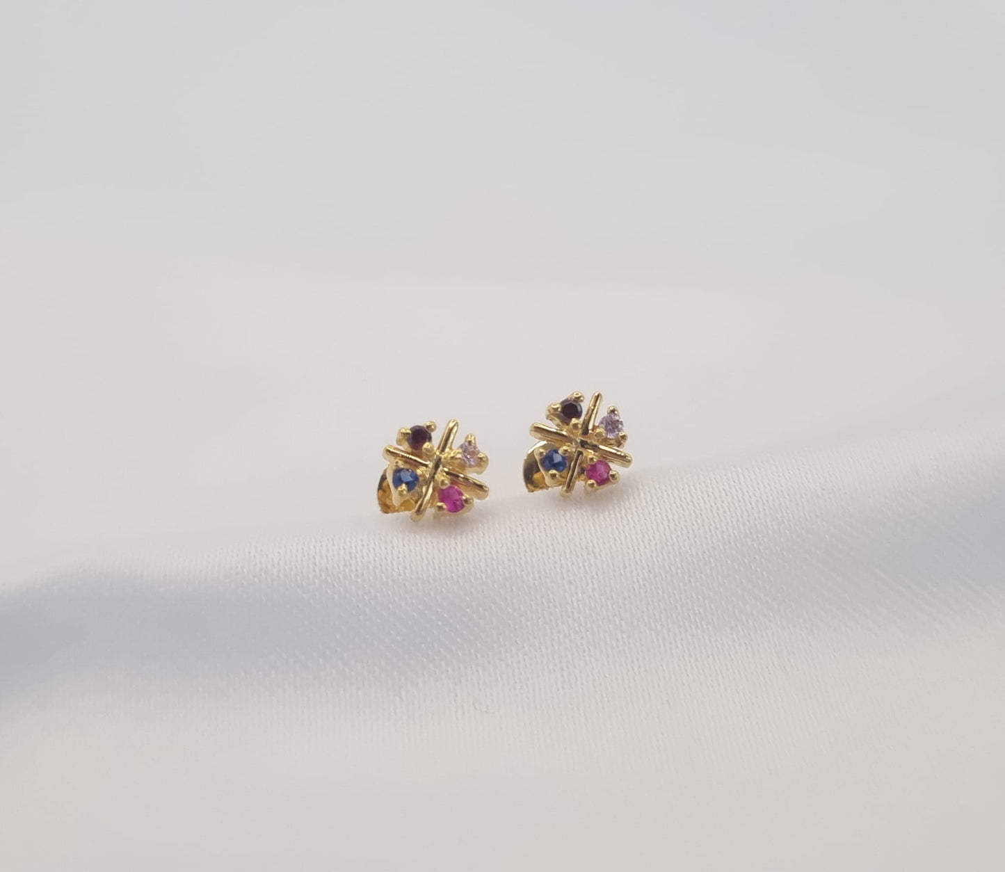 22k solid gold muti colour earrings