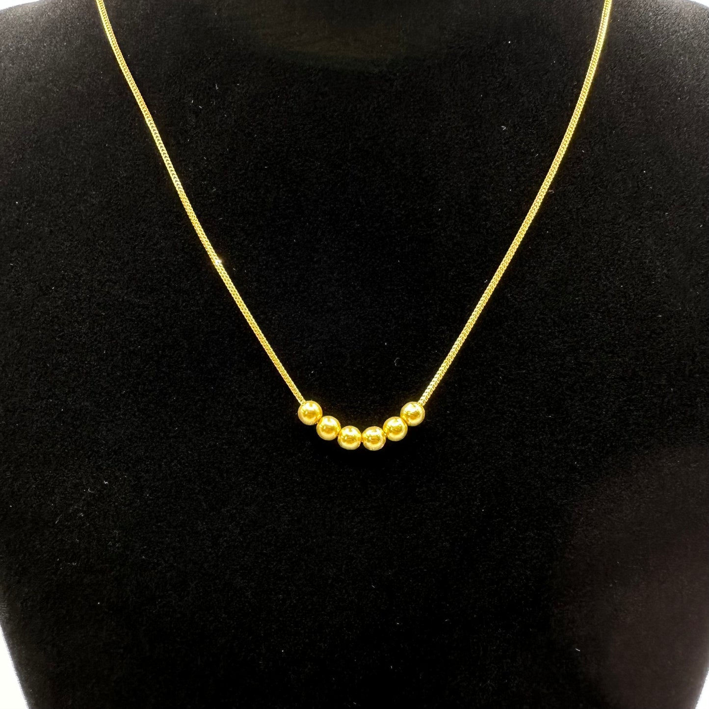 22k solid gold designer beaded necklace