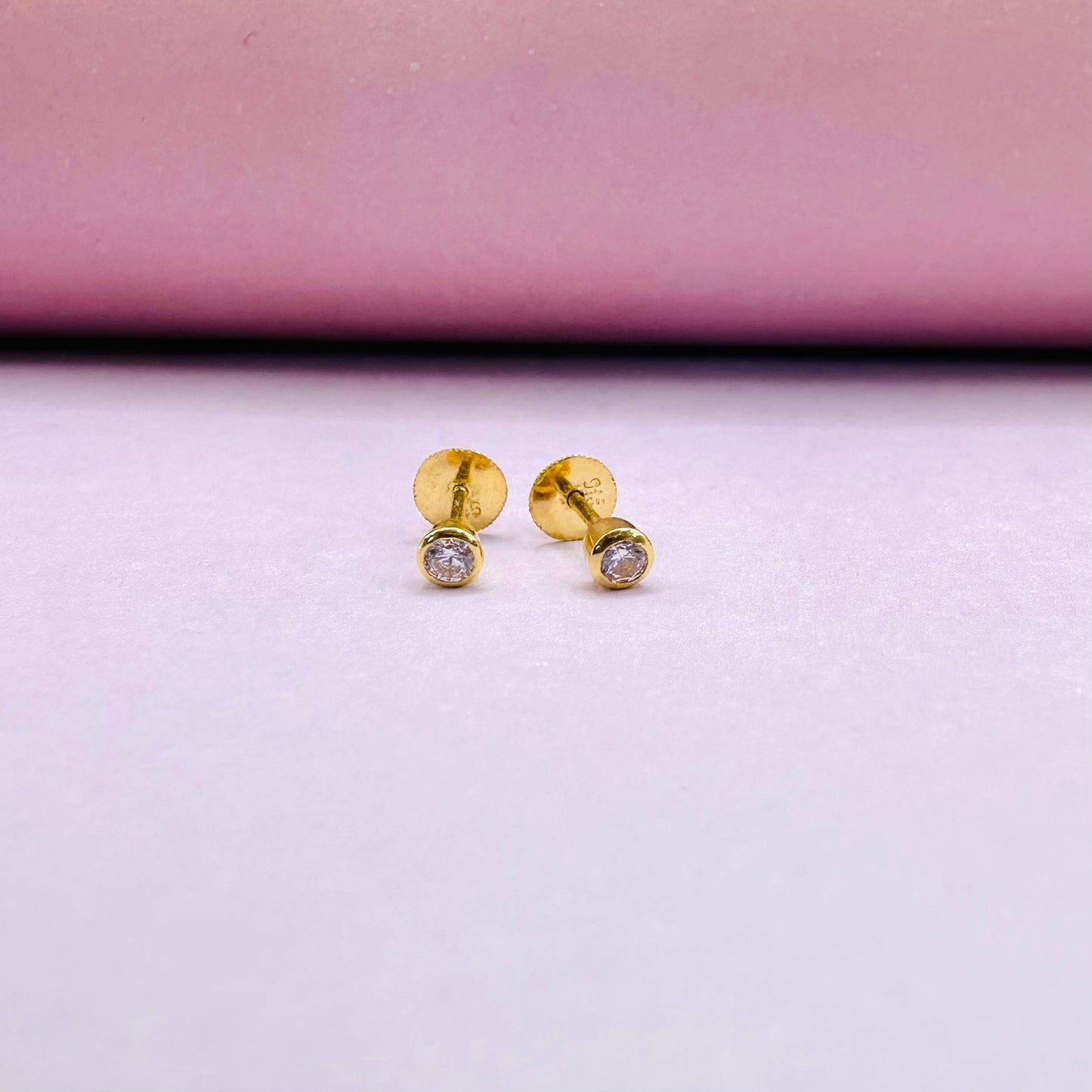 22k solid gold ear studs