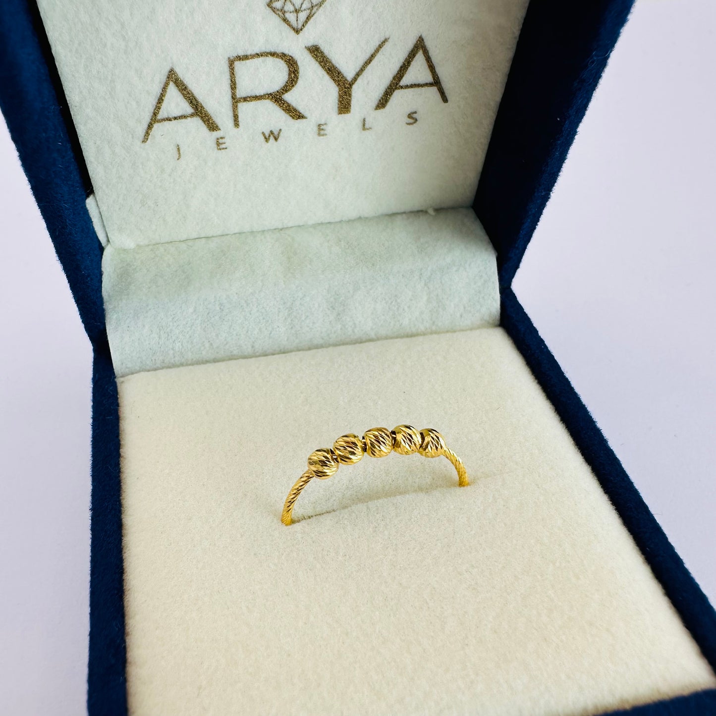 22k solid gold beaded ring