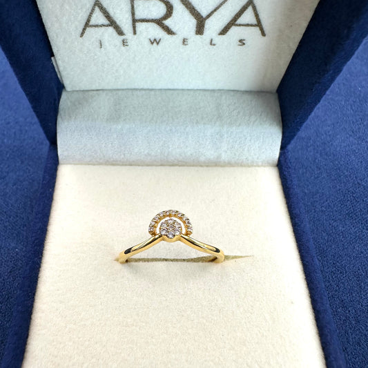 22k solid gold studded ring