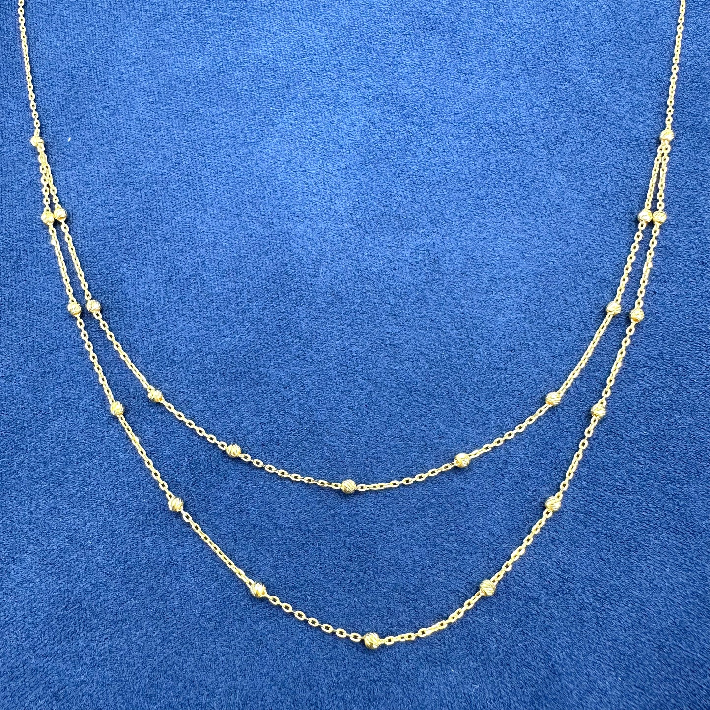 22k Solid gold double layer necklace