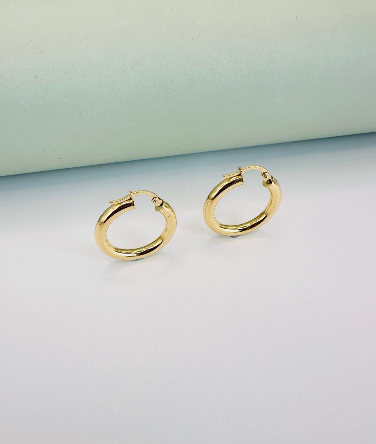 18K Solid Gold Hoop Earrings