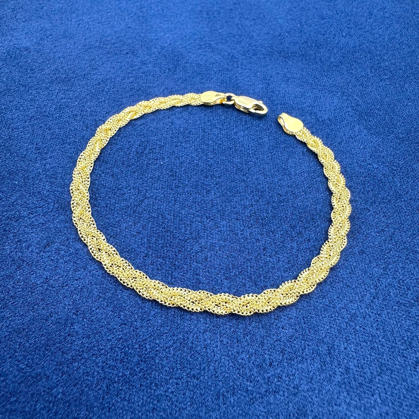 22k solid gold braided bracelet