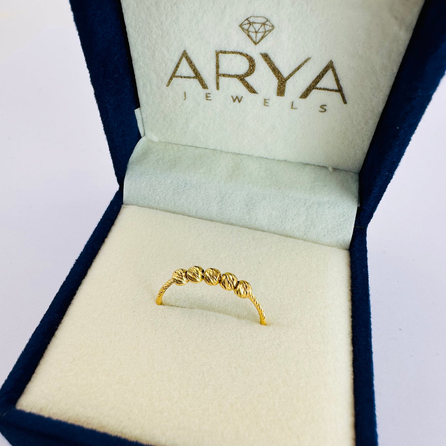 22k solid gold beaded ring