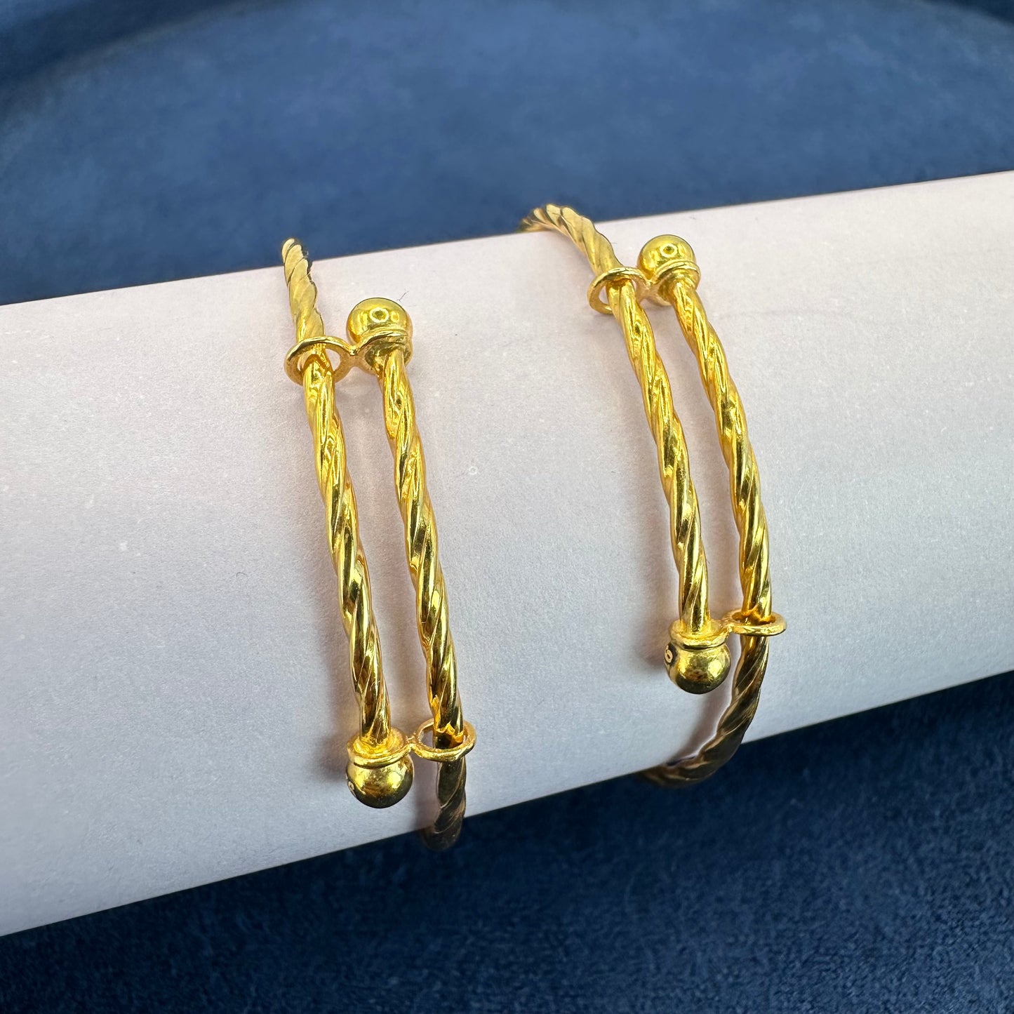 22k Solid Gold Baby Bangles: Unisex Gift Jewellery