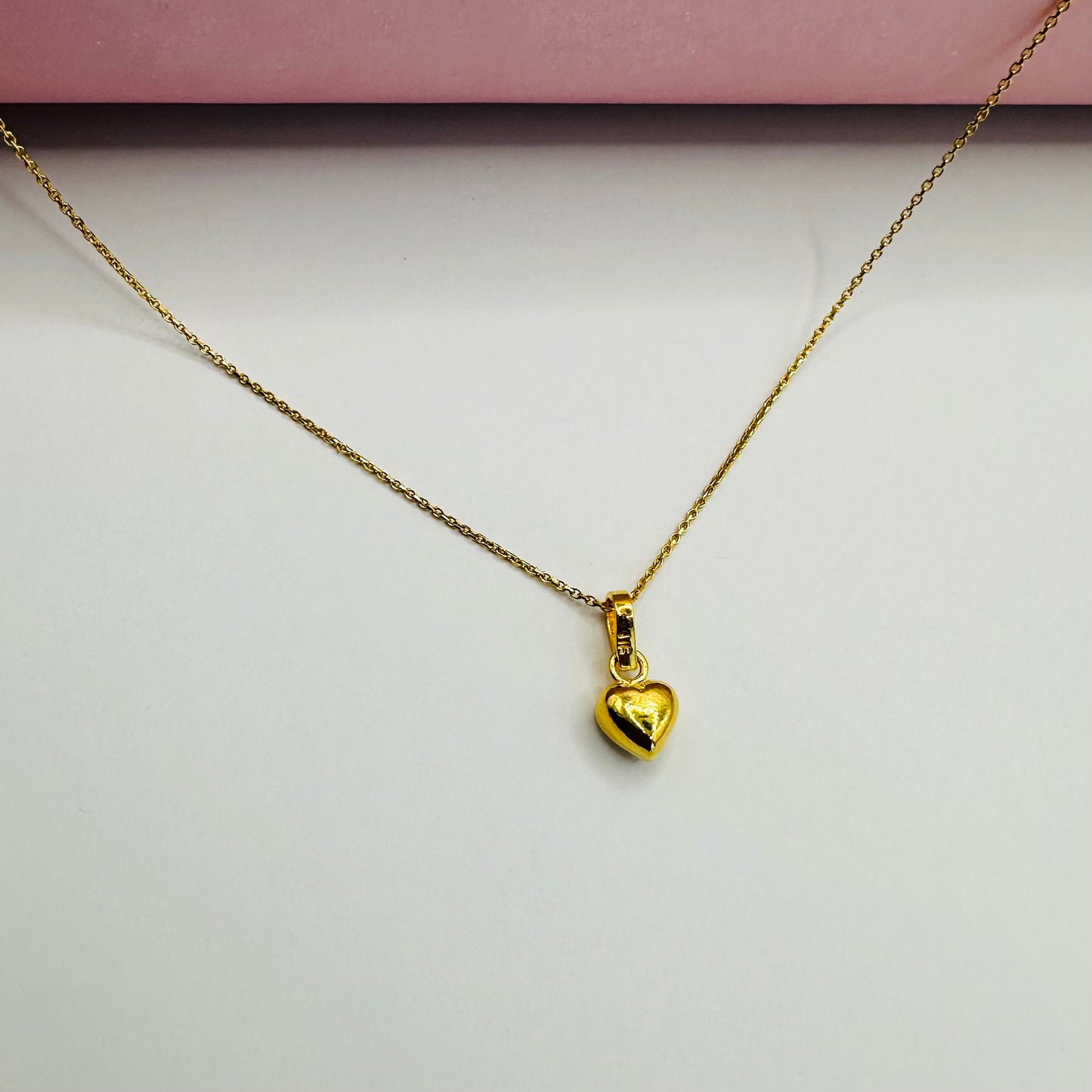 22k solid gold puffy heart charms pendant only