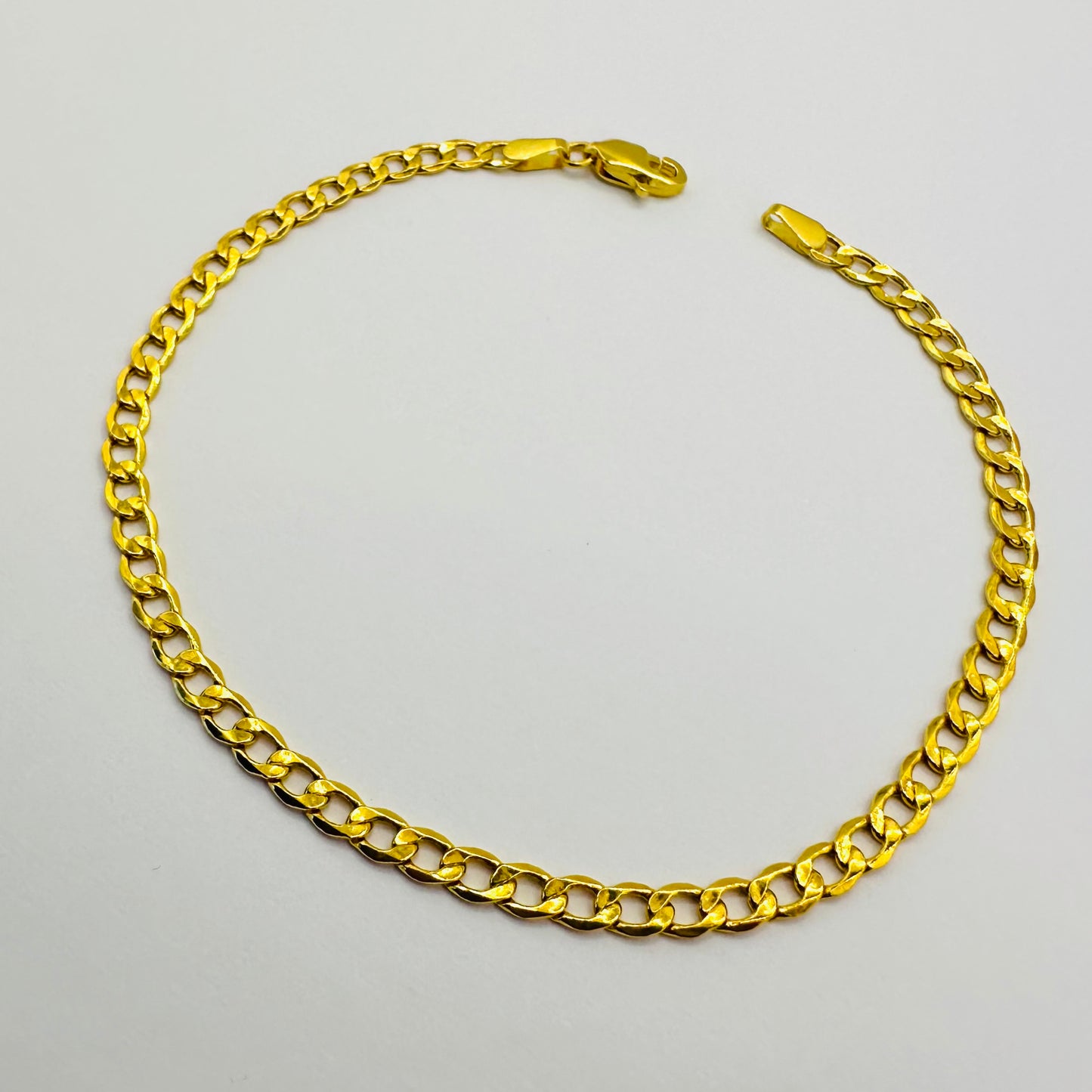 22k solid gold unisex cable bracelet