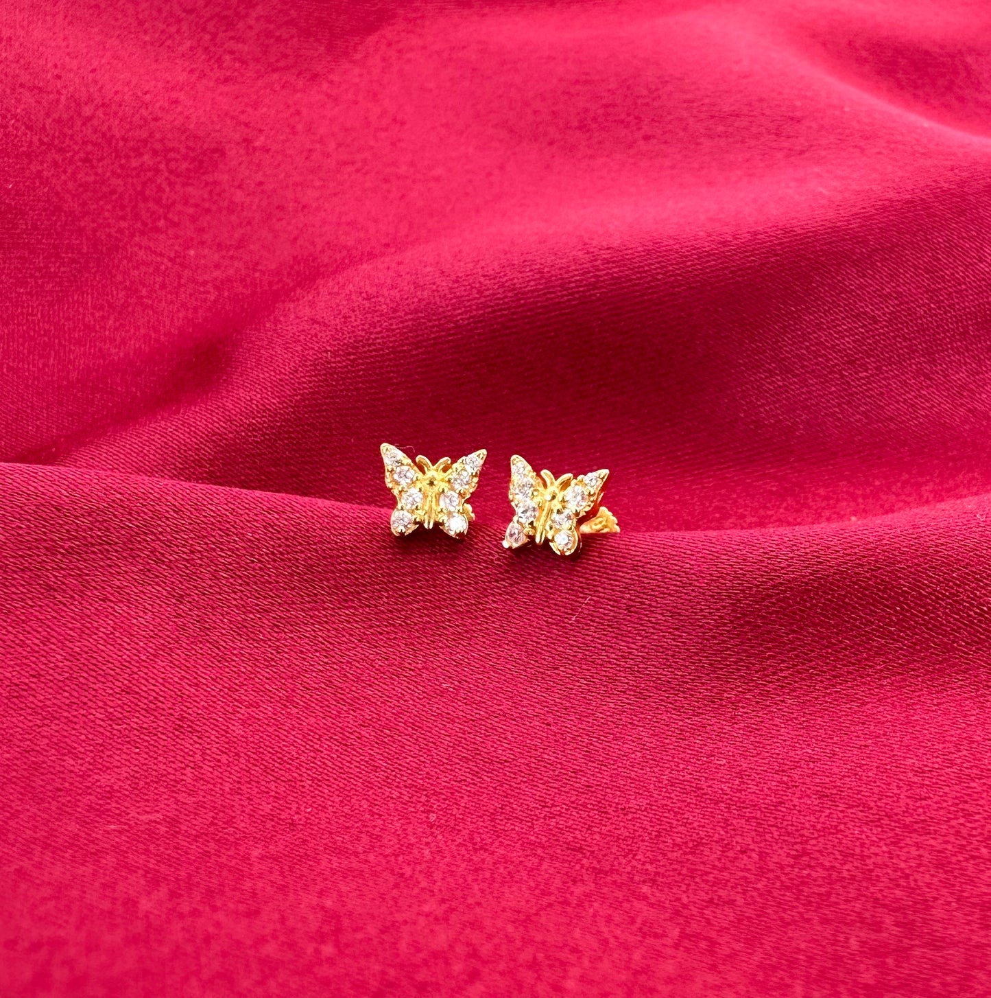 22k solid gold butterfly earrings
