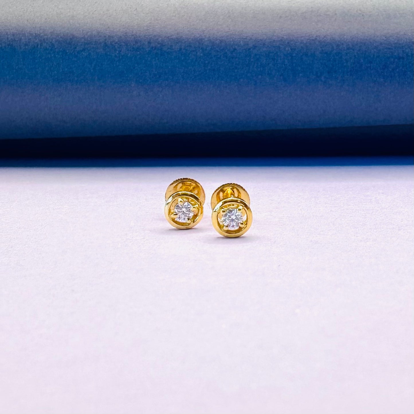 22k solid gold round earrings