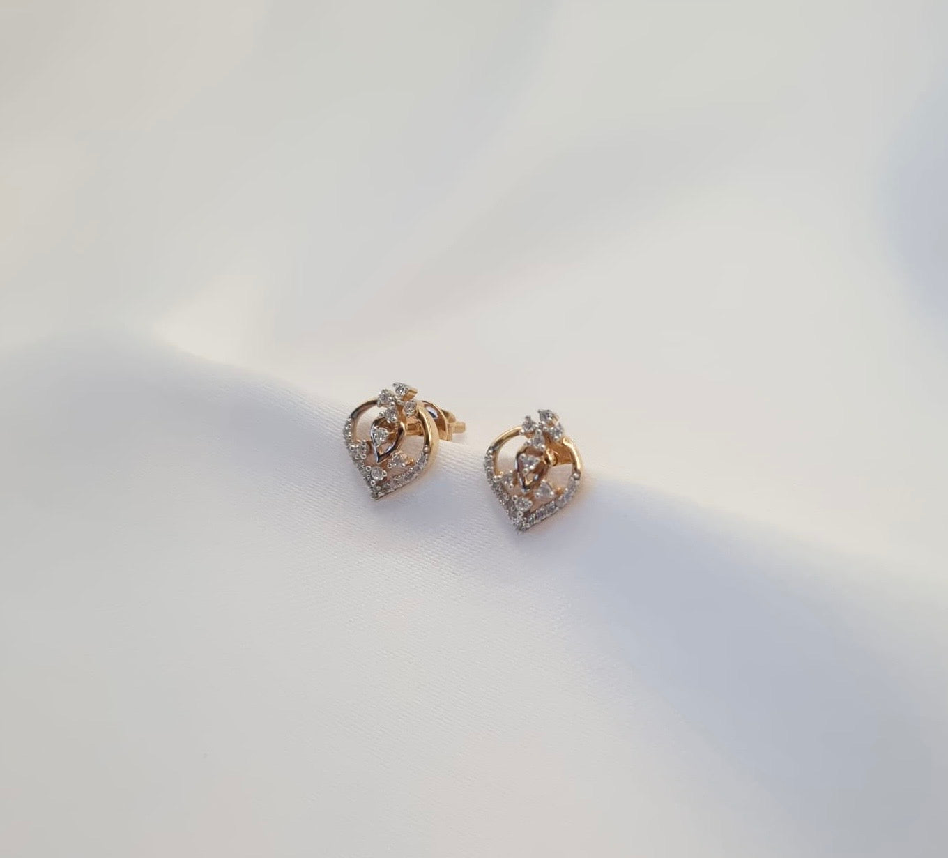 22k solid rose gold designer earrings