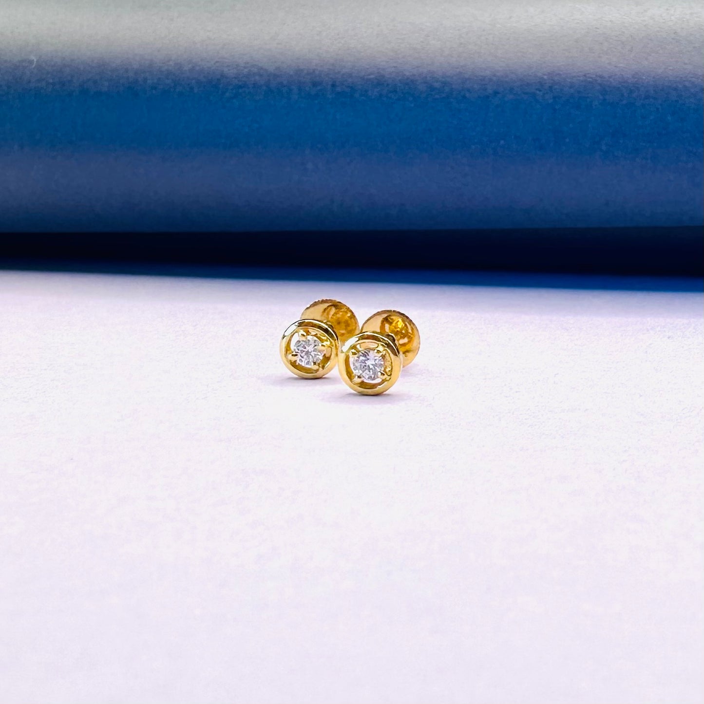 22k solid gold round earrings