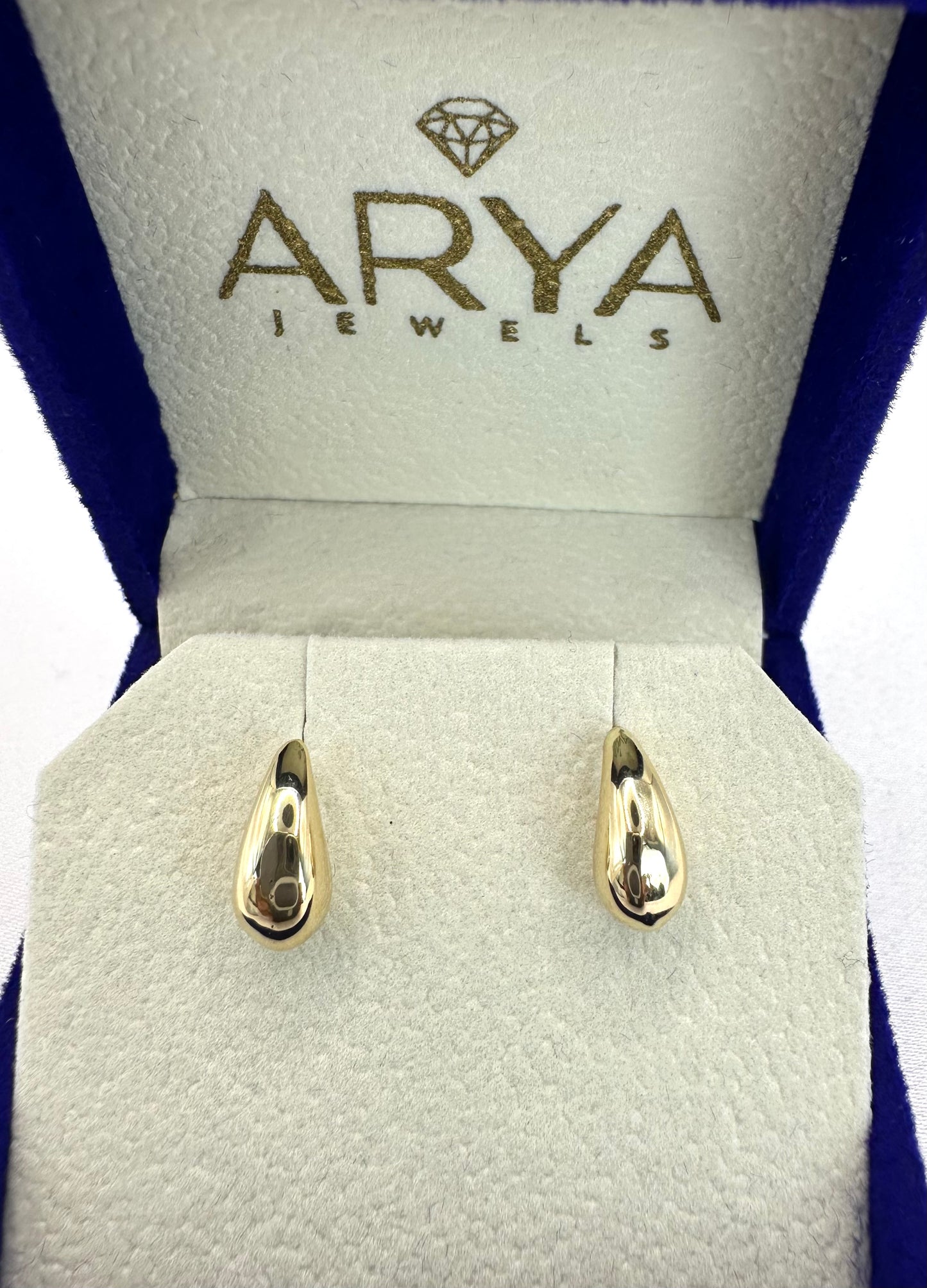 18k solid gold rain drop  ear studs
