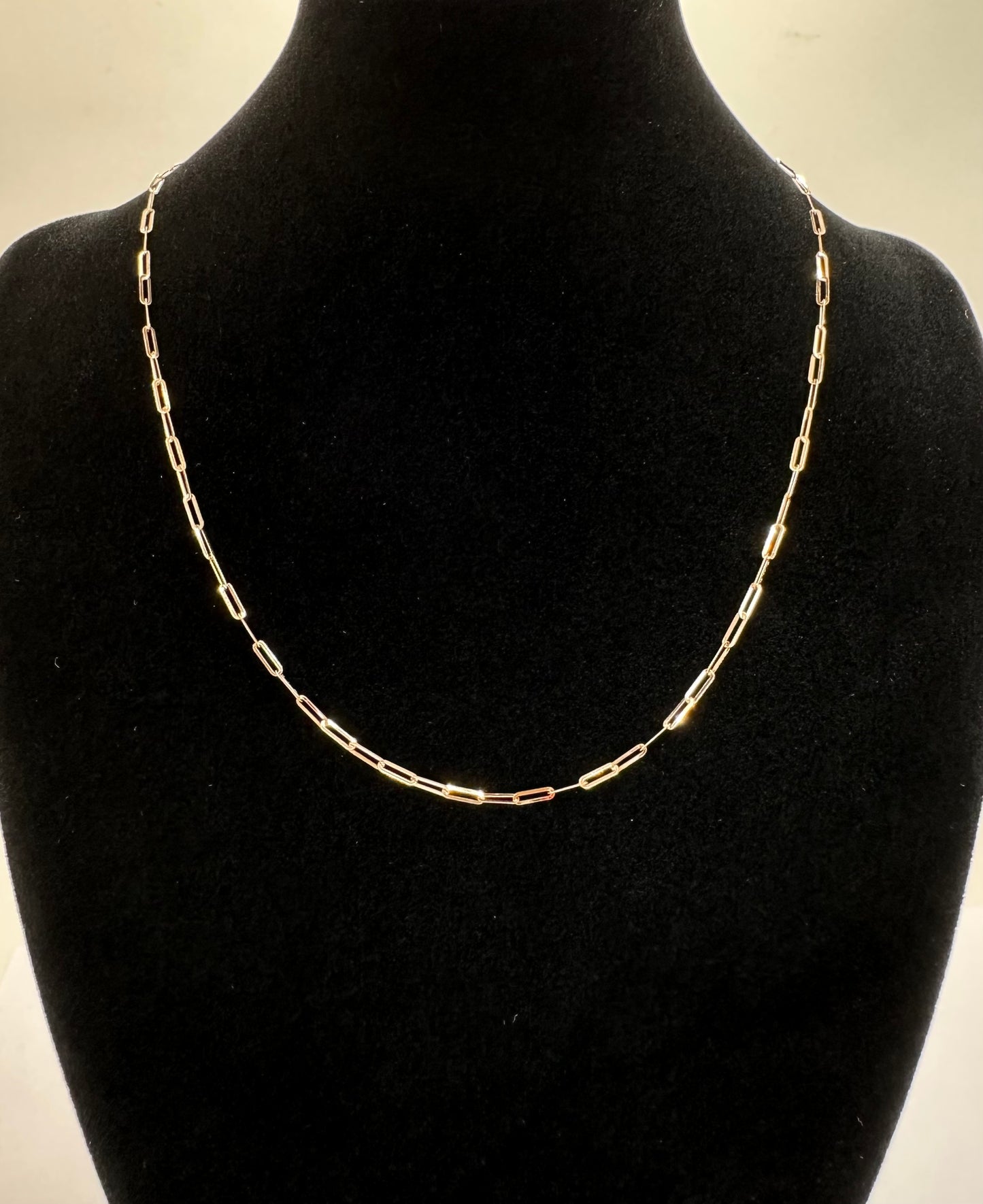 18k solid rose gold link chain