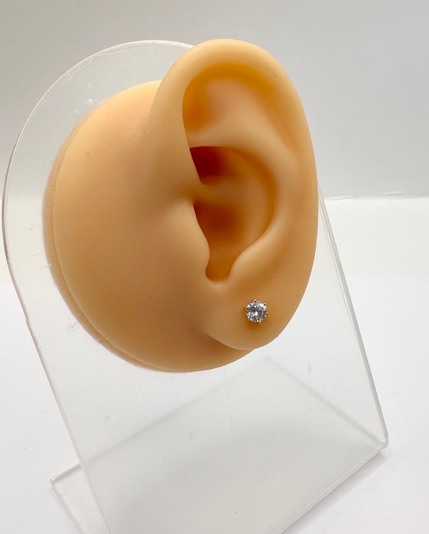 22k solid gold earrings with white cubic zirconia