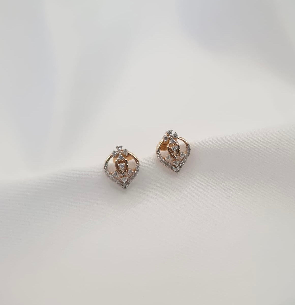 22k solid rose gold designer earrings