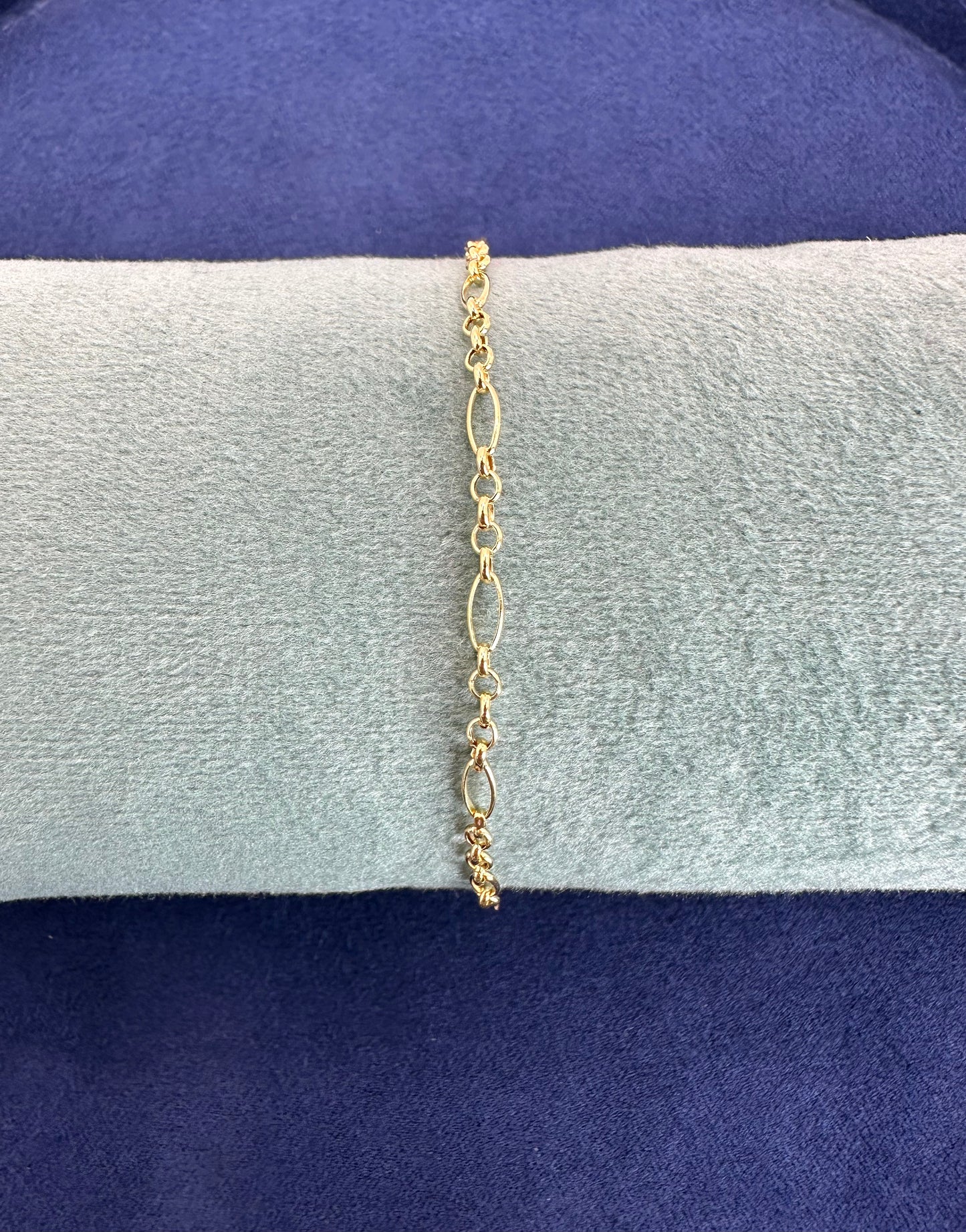 18k solid gold link chain bracelet