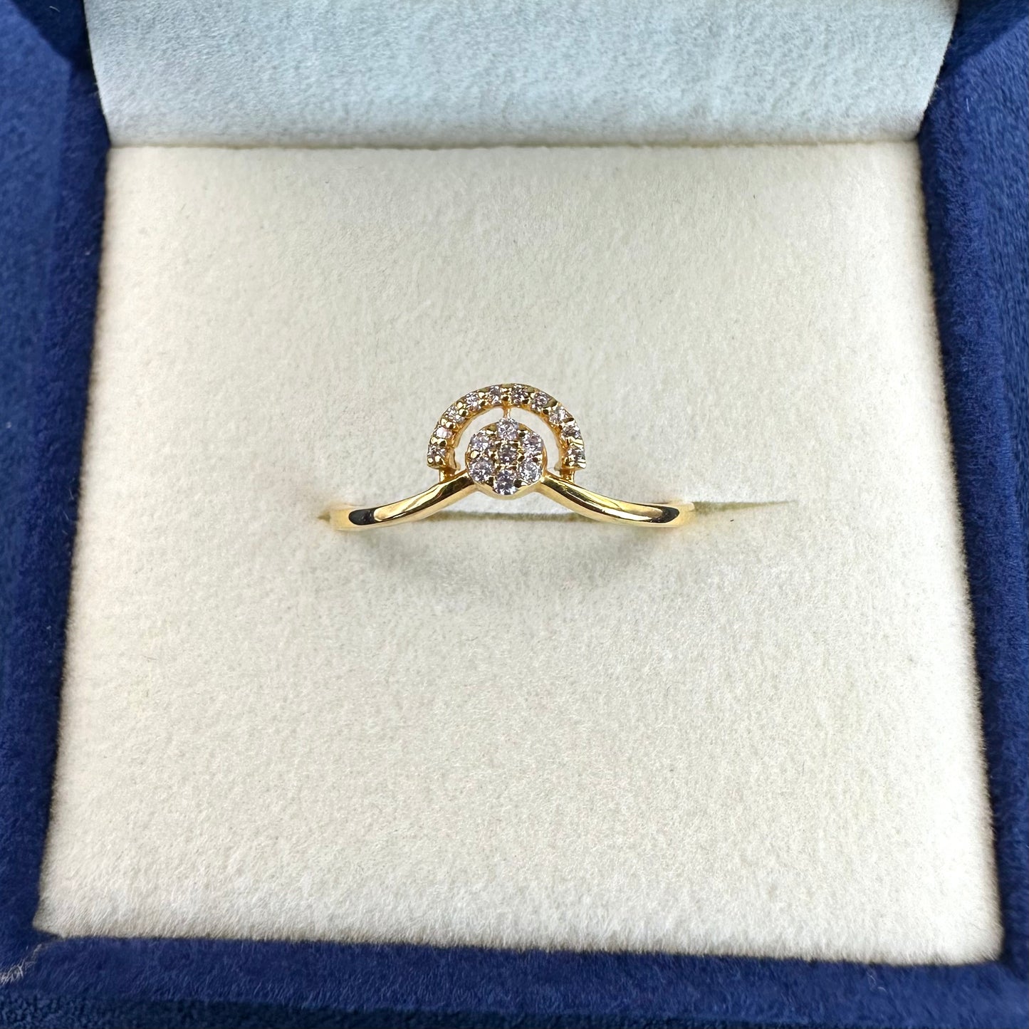 22k solid gold studded ring